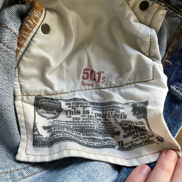 Levi’s 501 skinny, W29 L30, distressed - Picture 5 of 7